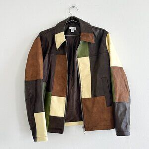 Topshop Patchwork Faux Leather Jacket – Multicolor (Size XS / US 0–2)